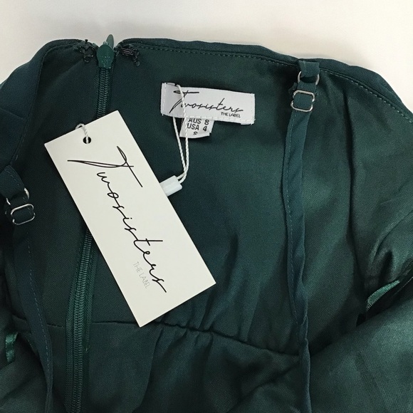 Two Sisters The Label Jaycee Green Sleeveless Lace Mini Dress Size 4 - Picture 7 of 12